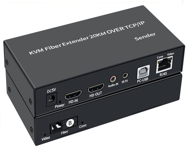 HDMI KVM Fiber SC 20KM & Network Cable 120M Extender (Model: HKEF)
