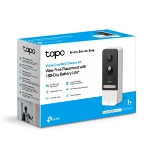 Tapo D230S1 Smart Wireless Security Doorbell, 2K 5MP Battery Powered, Two-Way Talk, IP64, Works with Alexa and Google Home, Easy Installation