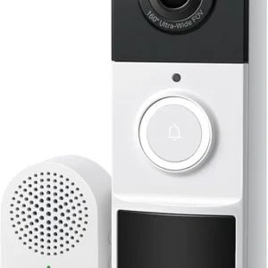 Tapo TP-Link D210 Video Doorbell Battery (Video Doorbell), Doorbell with Camera, 2K 3MP, Colour Night Vision, Two-Way Audio, 6400 mAh Non-Removable Battery, AI Detection, with Chime