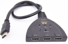HDMI Switch 3x1 – Pigtail Design 4K x 2K (Black Packaging)
