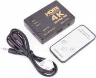 HDMI Switch 3x1 (Three Inputs to One Output) – With Infrared, 4K*2K Support, Gray Box Packaging