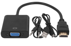  HDMI to VGA + Audio + USB Power Cable (Black)