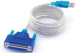  USB Parallel Cable – Transparent Blue