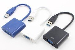 USB 3.0 to VGA Cable (Black/White/Blue - Three Colors)