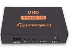 HDMI Splitter 1 In 4 Out Small Case 4K×2K Blue Hanging Card