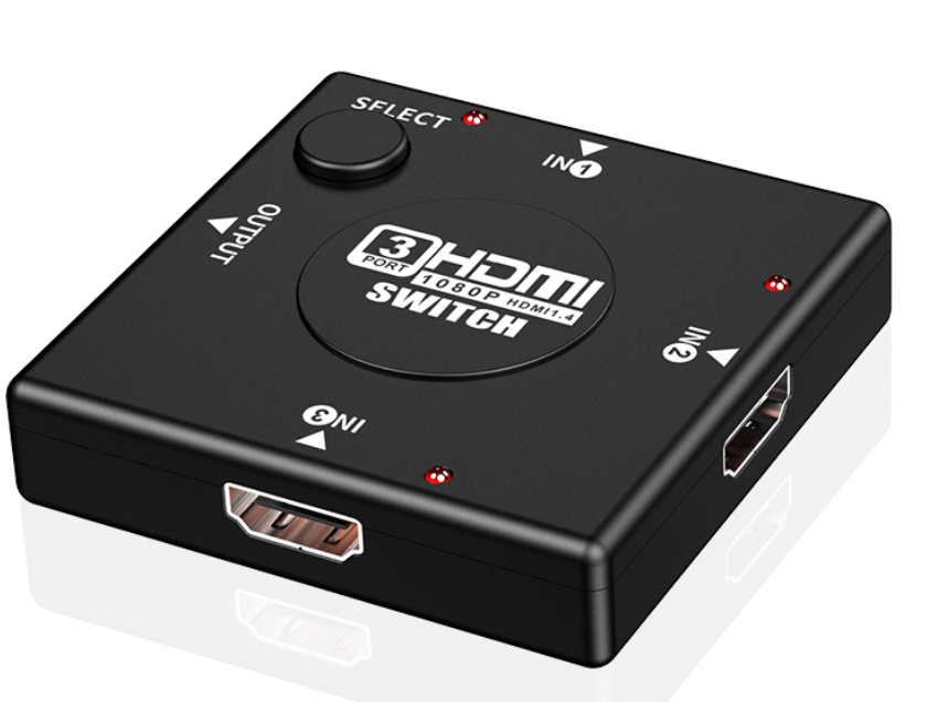 HDMI Switch 3-in-1 Manual Square Shape Small Box Packaging