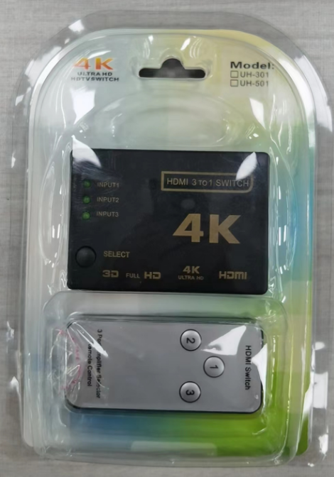 HDMI Switch 3-in-1 with Built-in Infrared (IR)