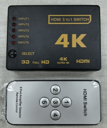 HDMI Switch 5-in-1 with Built-in Infrared, 4K×2K