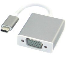 Type-C to VGA Cable (Gold, Silver)