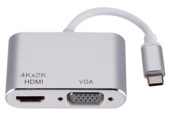 Type-C to HDMI + VGA 2-in-1 Cable, 4K×2K