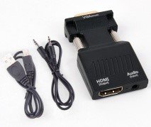 VGA to HDMI Adapter, Red and White Packaging